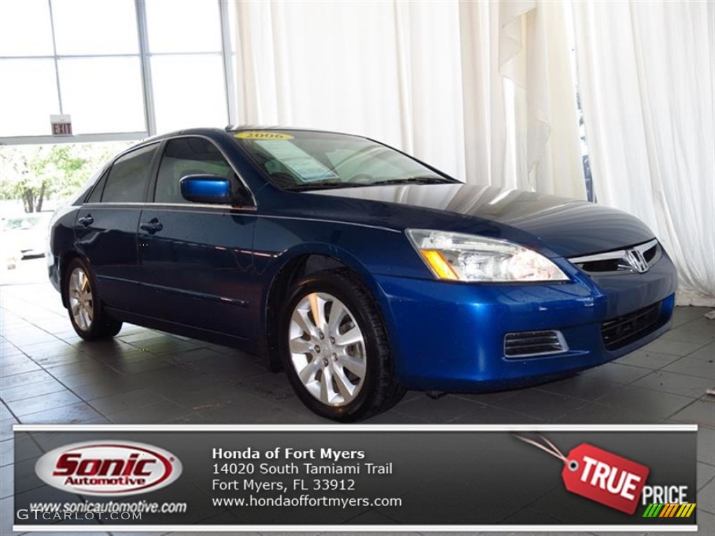 2006 Accord EX-L V6 Sedan - Sapphire Blue Pearl / Black photo #1