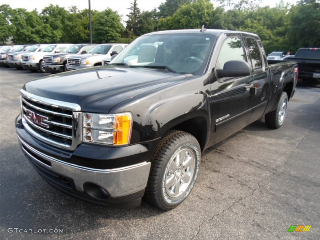 2013 Sierra 1500 SLE Extended Cab 4x4 - Onyx Black / Ebony photo #1