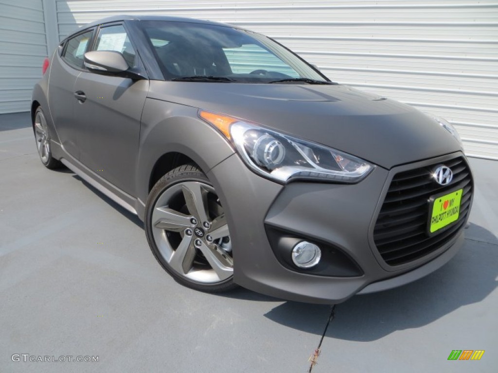 2013 Veloster Turbo - Matte Gray / Blue photo #1