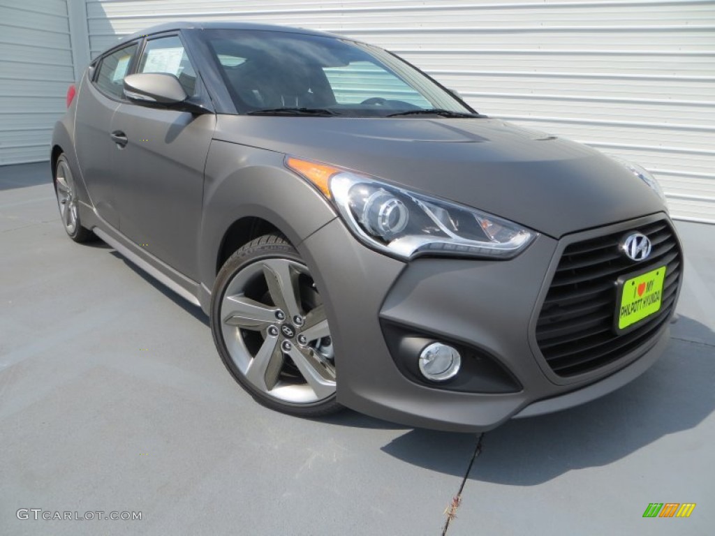 2013 Veloster Turbo - Matte Gray / Blue photo #2
