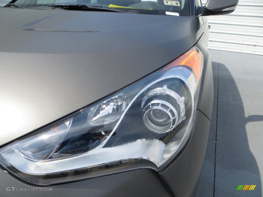 2013 Veloster Turbo - Matte Gray / Blue photo #9