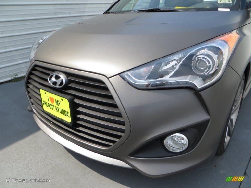2013 Veloster Turbo - Matte Gray / Blue photo #10