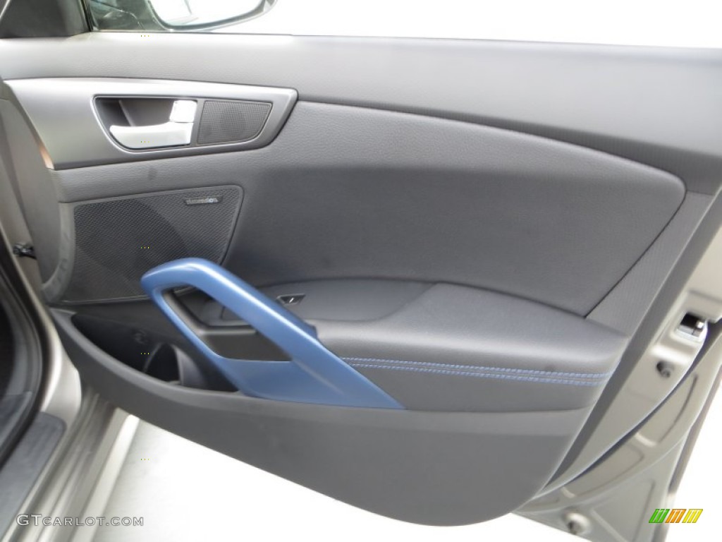 2013 Veloster Turbo - Matte Gray / Blue photo #16