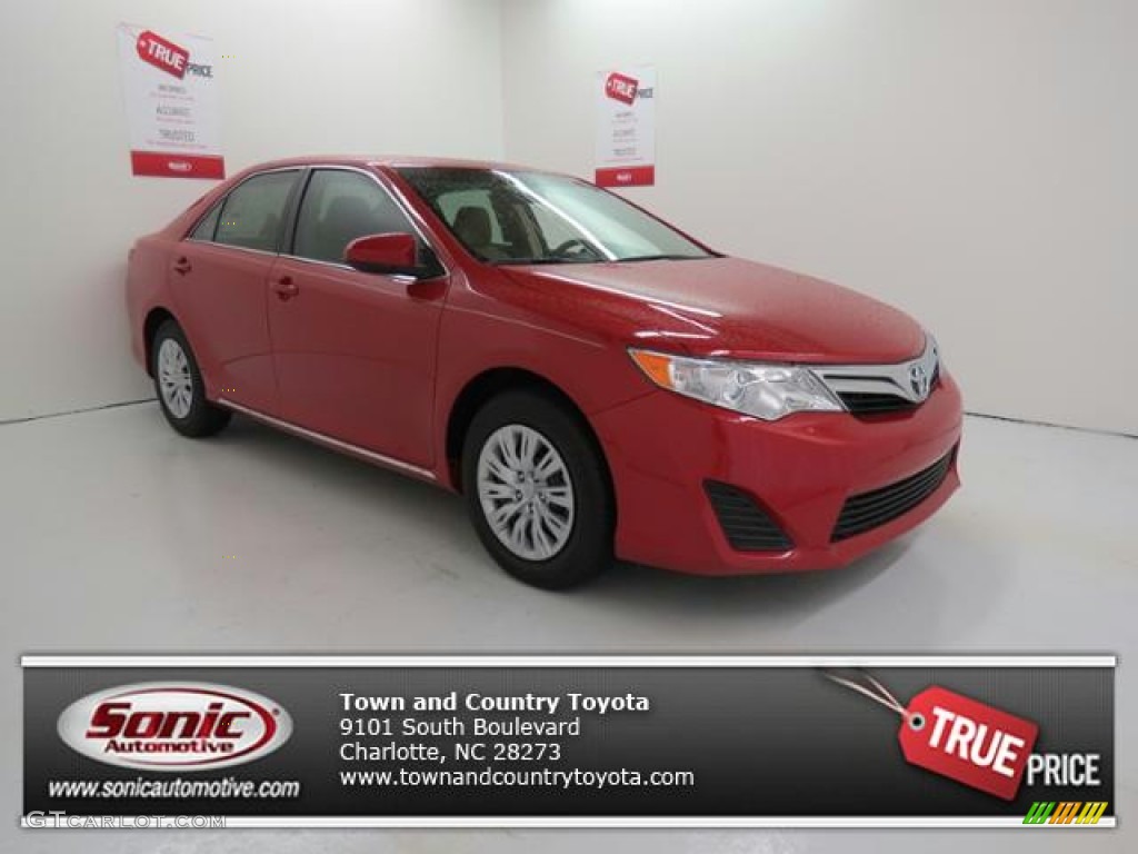 2013 Camry LE - Barcelona Red Metallic / Ivory photo #1