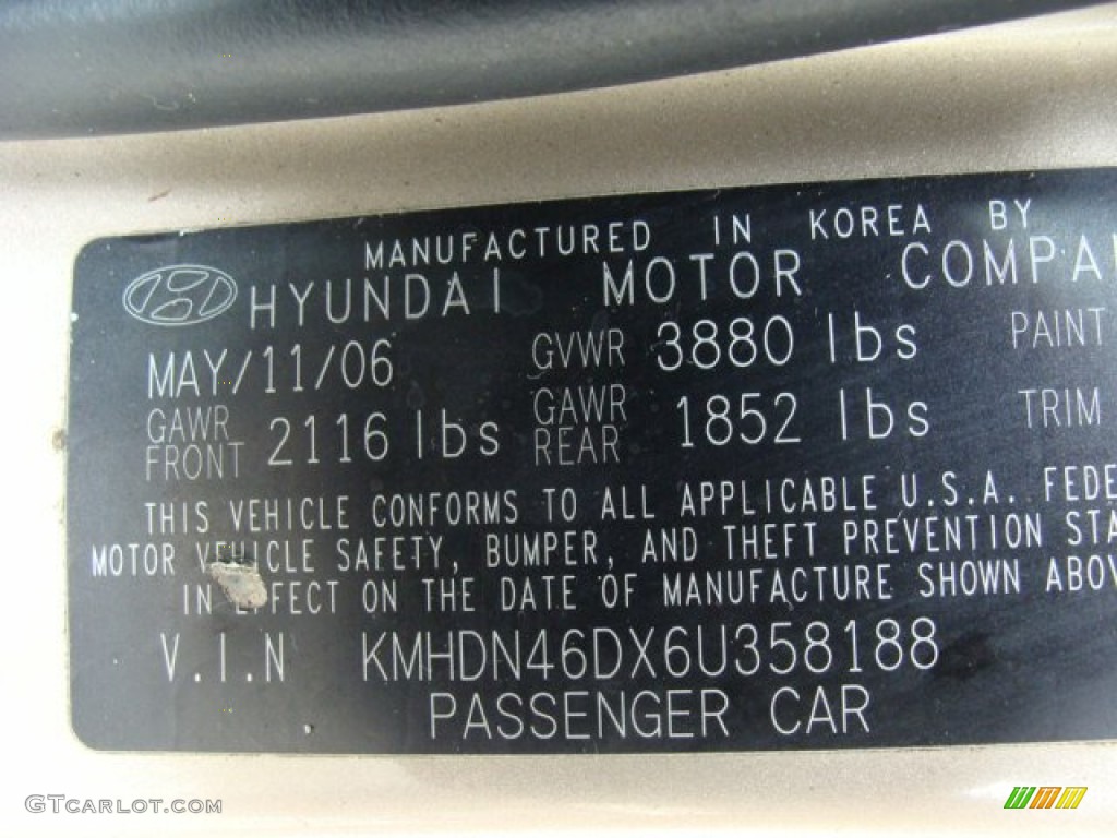 2006 Elantra GLS Sedan - Champagne Beige / Beige photo #29