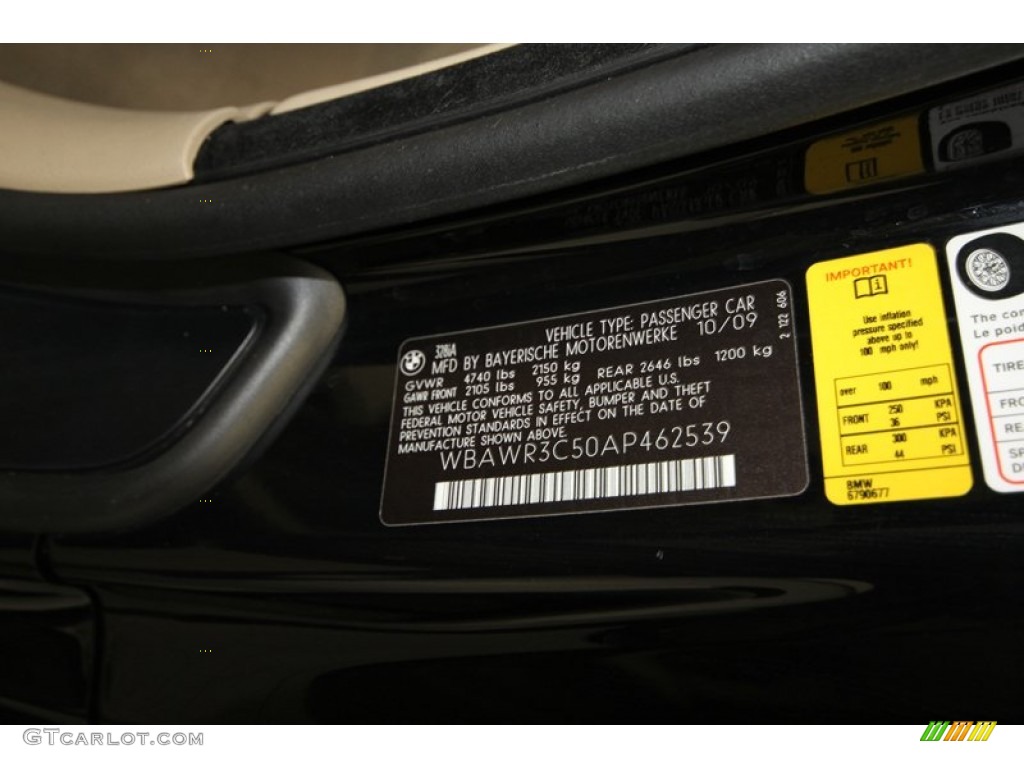 2010 3 Series 328i Convertible - Black Sapphire Metallic / Cream Beige photo #9