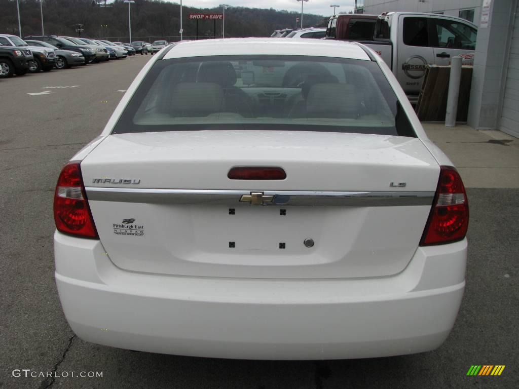 2006 Malibu LS Sedan - White / Cashmere Beige photo #4