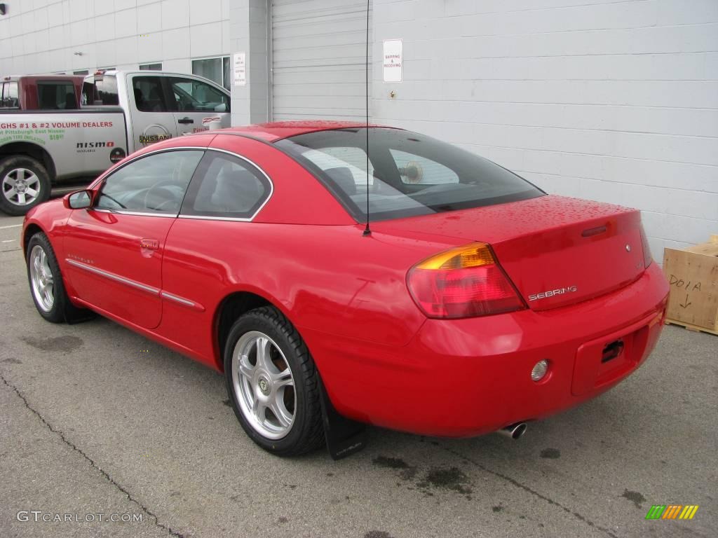 2001 Sebring LXi Coupe - Indy Red / Black/Light Gray photo #3