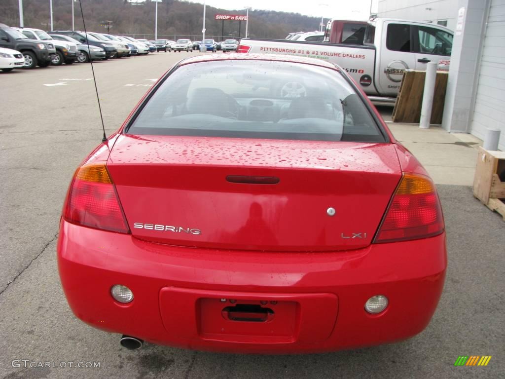 2001 Sebring LXi Coupe - Indy Red / Black/Light Gray photo #4