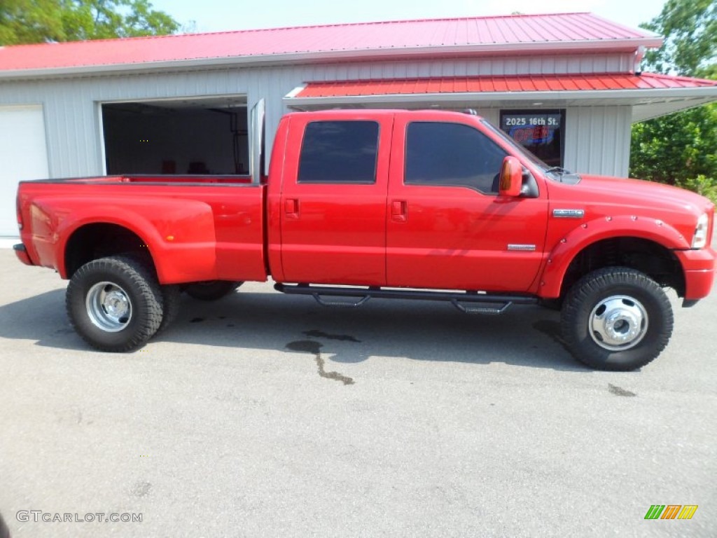 2006 F350 Super Duty XLT Crew Cab 4x4 Dually - Red Clearcoat / Dark Flint photo #2