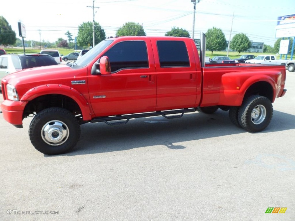 2006 F350 Super Duty XLT Crew Cab 4x4 Dually - Red Clearcoat / Dark Flint photo #8