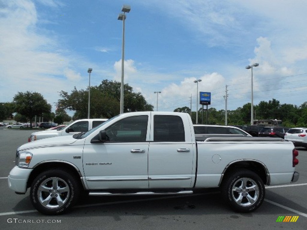 2007 Ram 1500 Laramie Quad Cab - Bright White / Medium Slate Gray photo #2