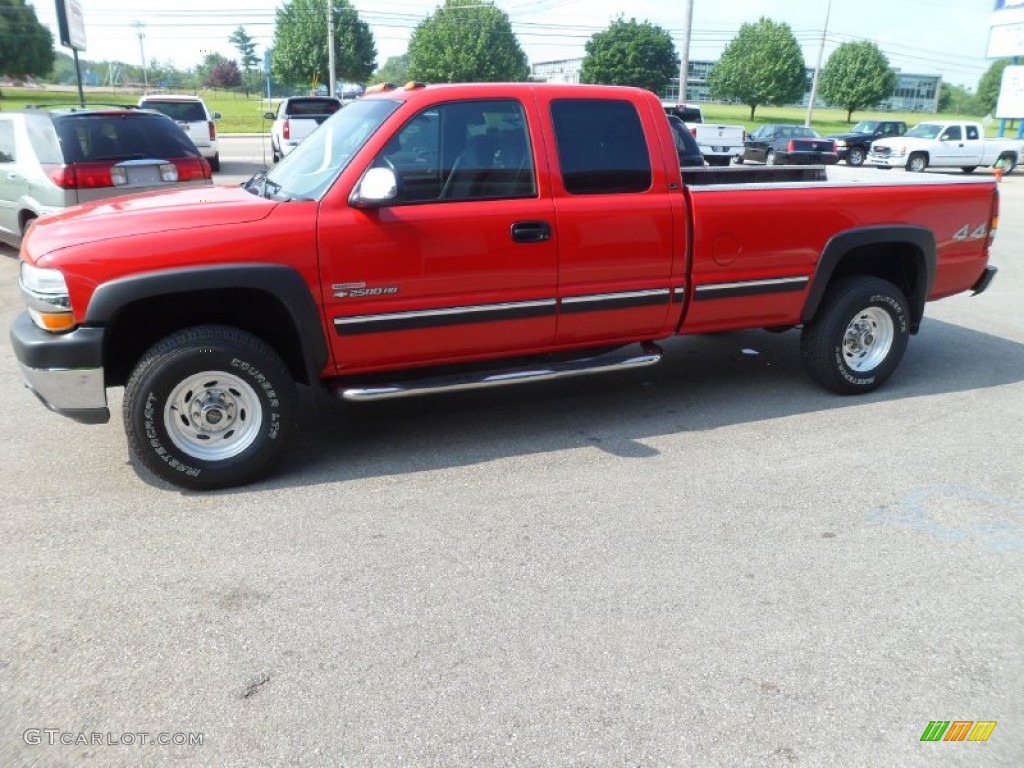 2001 Silverado 2500HD LS Extended Cab 4x4 - Dark Carmine Red Metallic / Graphite photo #8