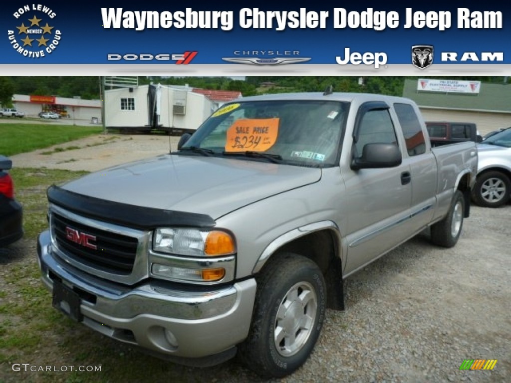 2006 Sierra 1500 SLE Extended Cab 4x4 - Silver Birch Metallic / Dark Pewter photo #1