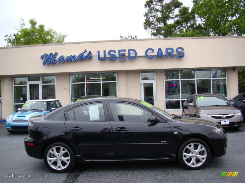 2008 MAZDA3 s Sport Sedan - Black Mica / Black photo #1