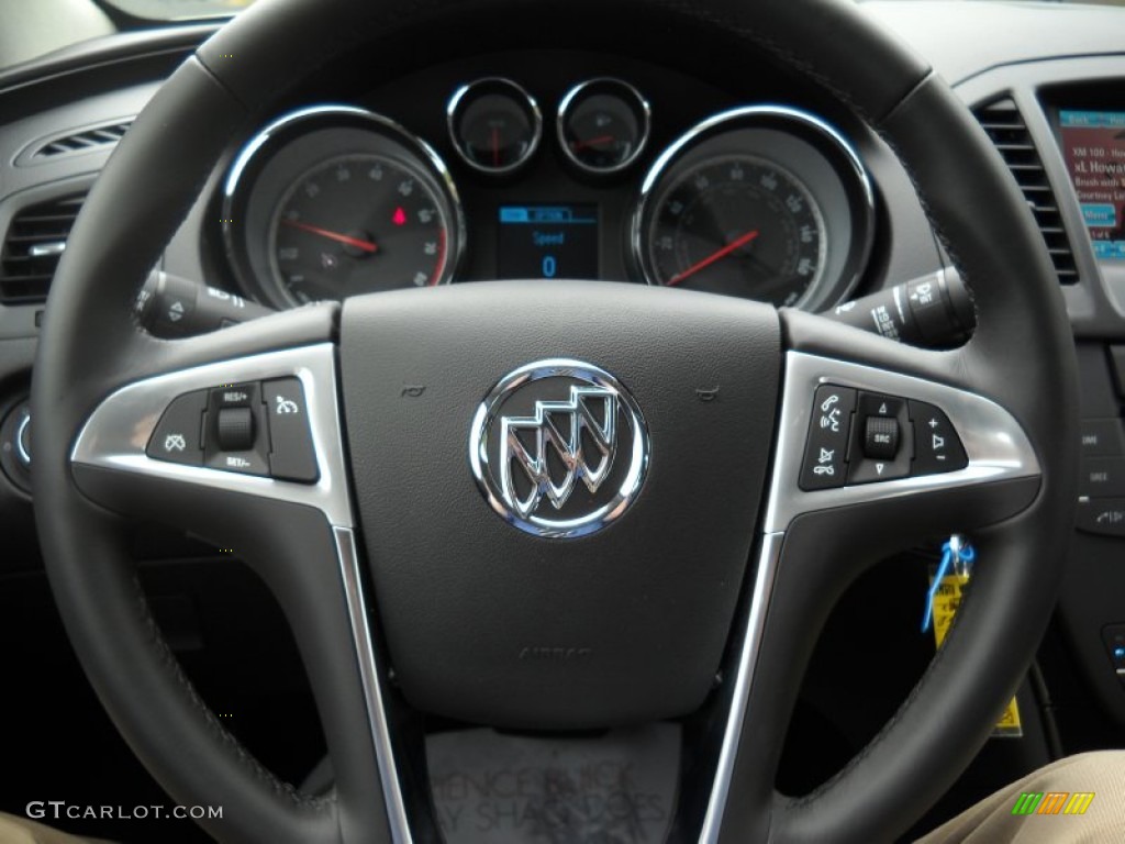 2013 Buick Regal Standard Regal Model Ebony Steering Wheel Photo #83066256