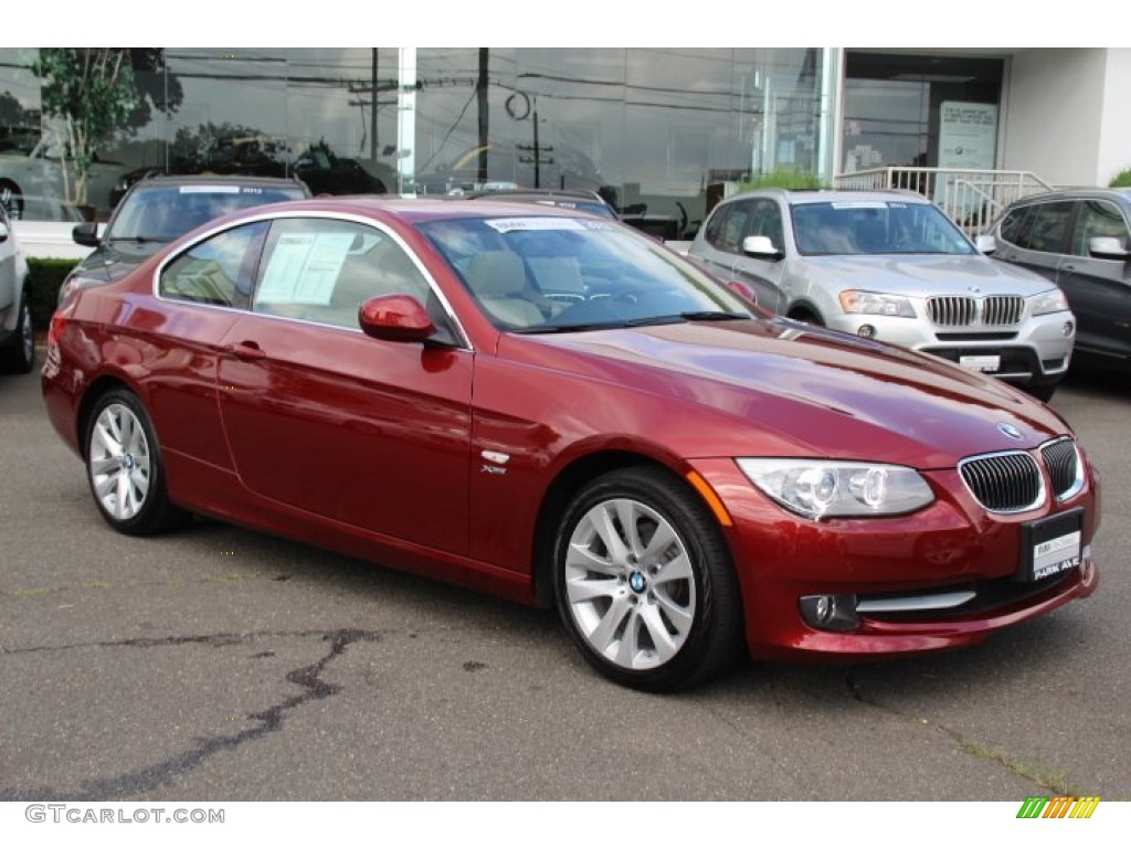 2013 3 Series 328i xDrive Coupe - Vermillion Red Metallic / Cream Beige photo #3