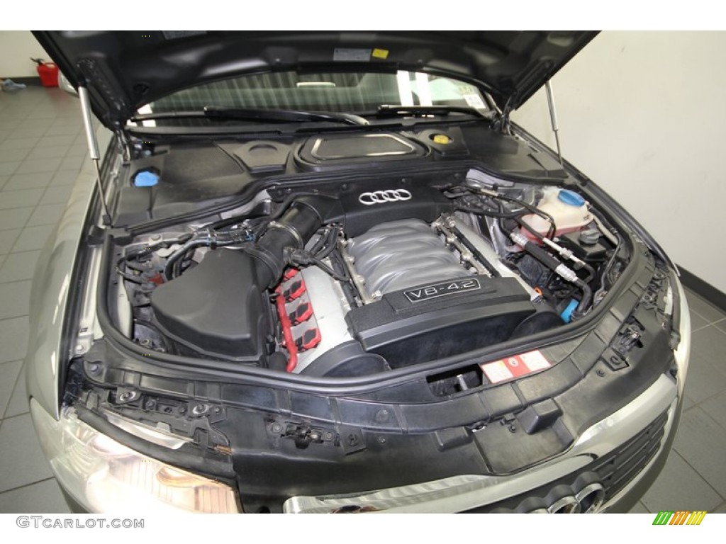 2004 A8 L 4.2 quattro - Atlas Grey Metallic / Black photo #55