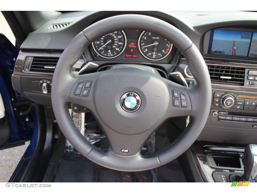 2013 BMW 3 Series 328i Convertible Cream Beige Steering Wheel Photo #83073278