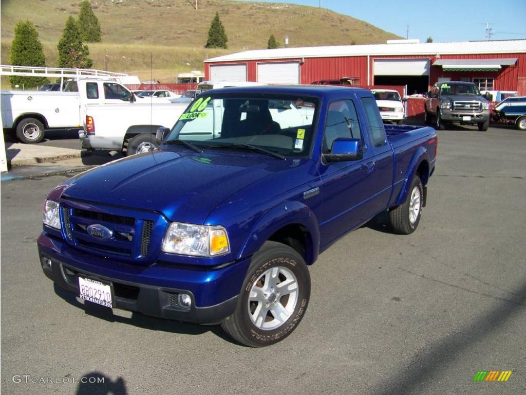 2006 Ranger Sport SuperCab - Sonic Blue Metallic / Ebony Black photo #7