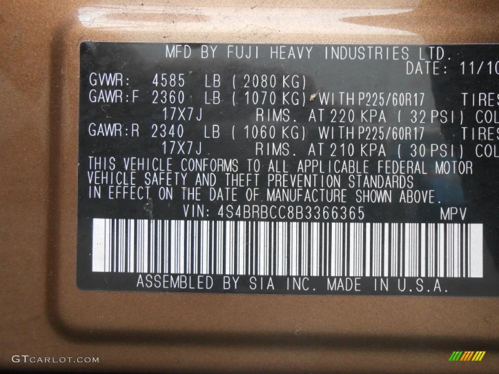 2011 Outback 2.5i Premium Wagon - Caramel Bronze Pearl / Warm Ivory photo #26