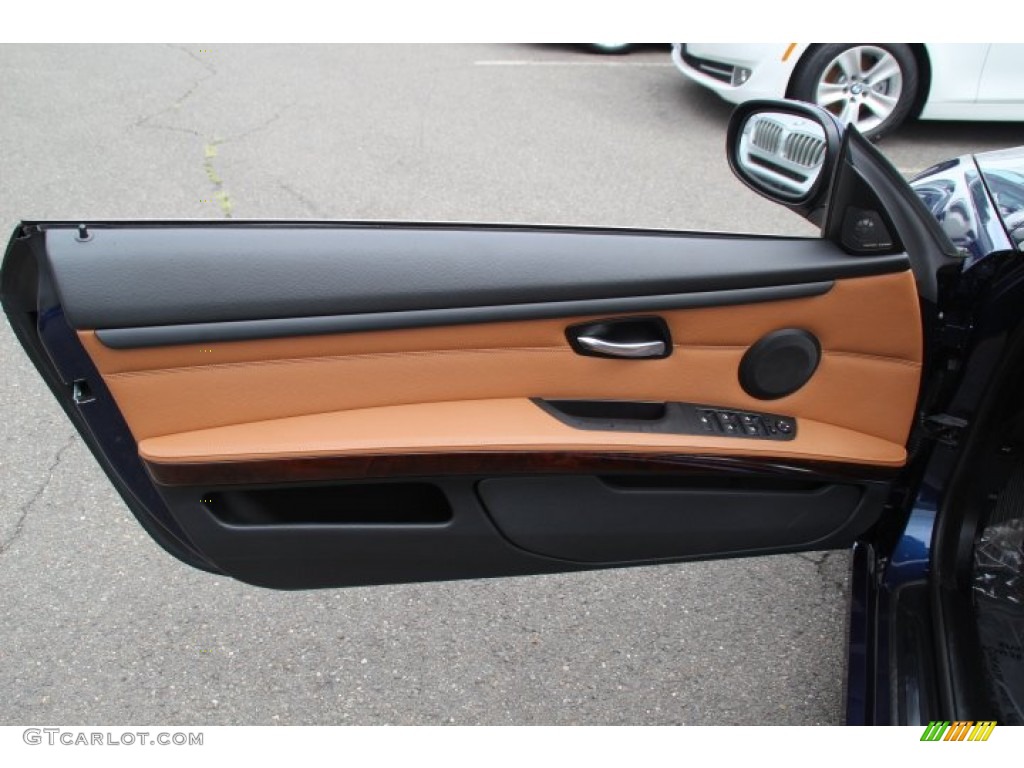2011 BMW 3 Series 328i Convertible Saddle Brown Dakota Leather Door Panel Photo #83076968