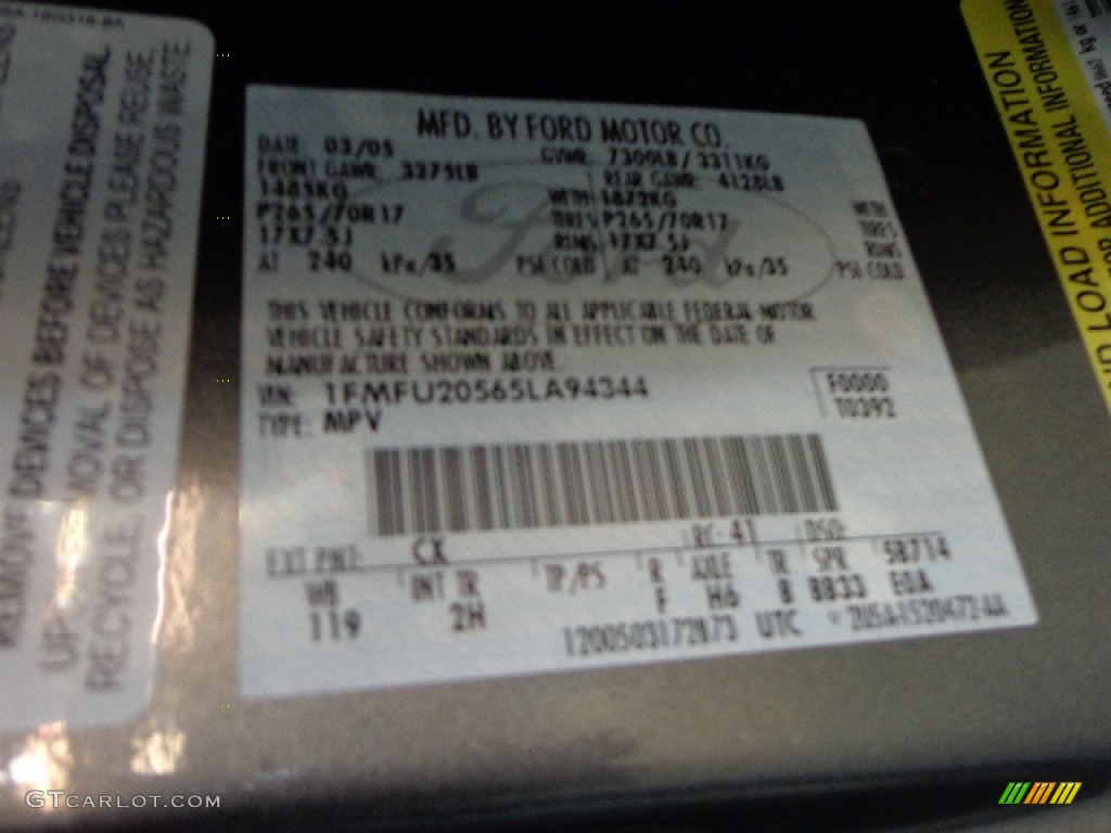 2005 Expedition Limited 4x4 - Dark Shadow Grey Metallic / Medium Parchment photo #30