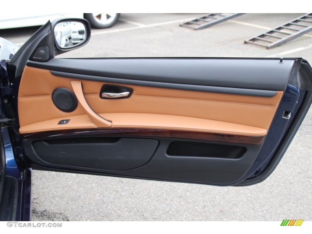 2011 BMW 3 Series 328i Convertible Saddle Brown Dakota Leather Door Panel Photo #83077254