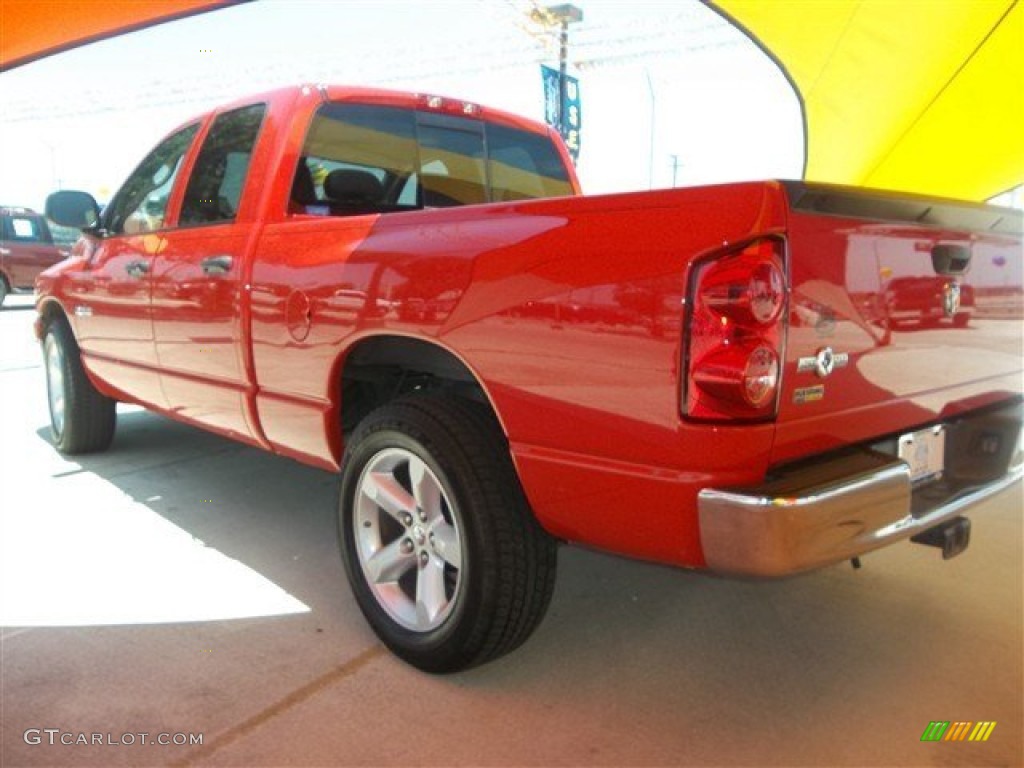 2008 Ram 1500 Lone Star Edition Quad Cab - Flame Red / Medium Slate Gray photo #2