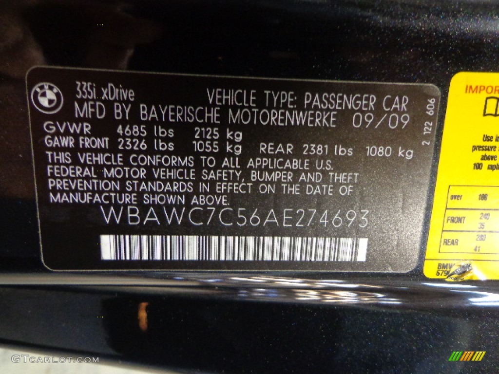 2010 3 Series 335i xDrive Coupe - Black Sapphire Metallic / Black photo #20