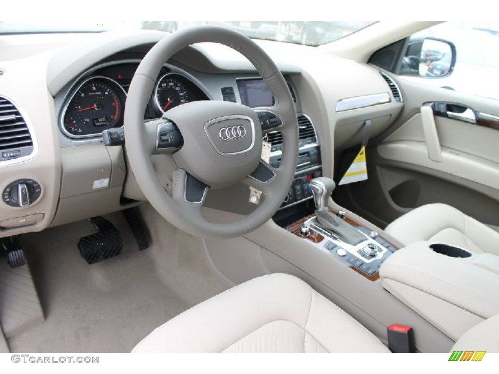 Cardamom Beige Interior 2013 Audi Q7 3.0 TDI quattro Photo #83080906