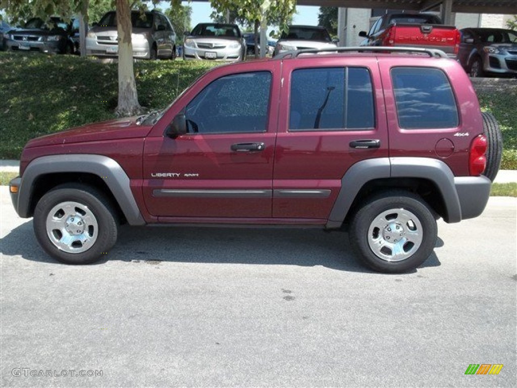 2002 Liberty Sport 4x4 - Dark Garnet Red Pearlcoat / Dark Slate Gray photo #3