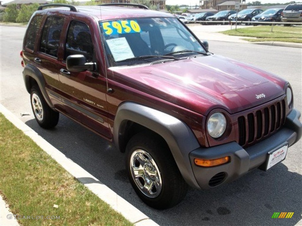 2002 Liberty Sport 4x4 - Dark Garnet Red Pearlcoat / Dark Slate Gray photo #8