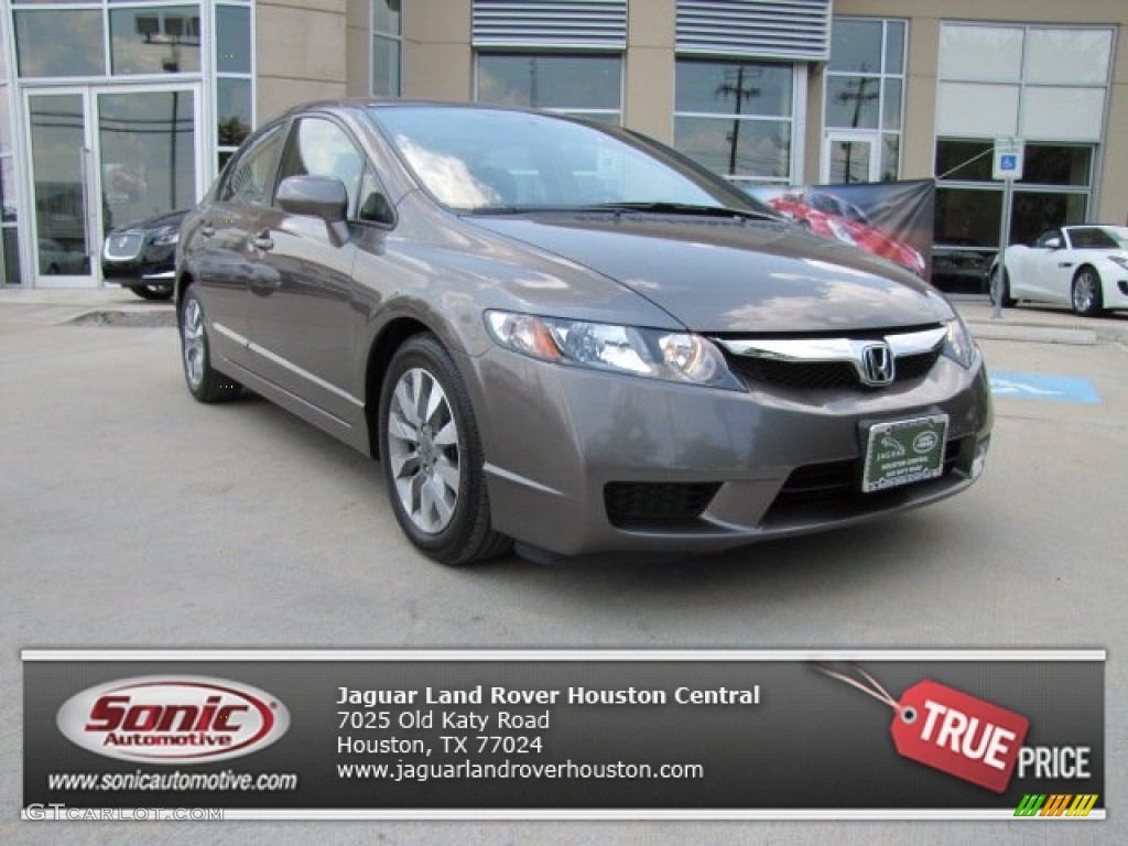 2010 Civic EX Sedan - Urban Titanium Metallic / Beige photo #1