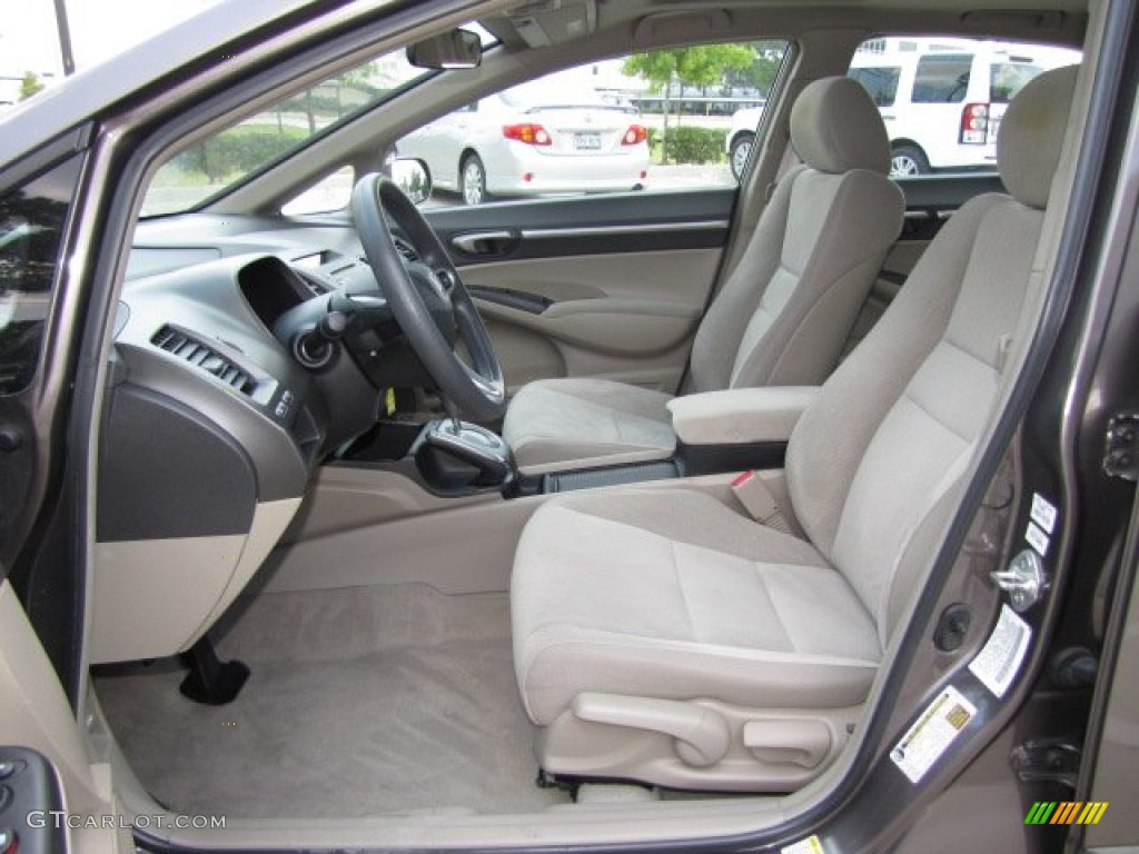 2010 Civic EX Sedan - Urban Titanium Metallic / Beige photo #2