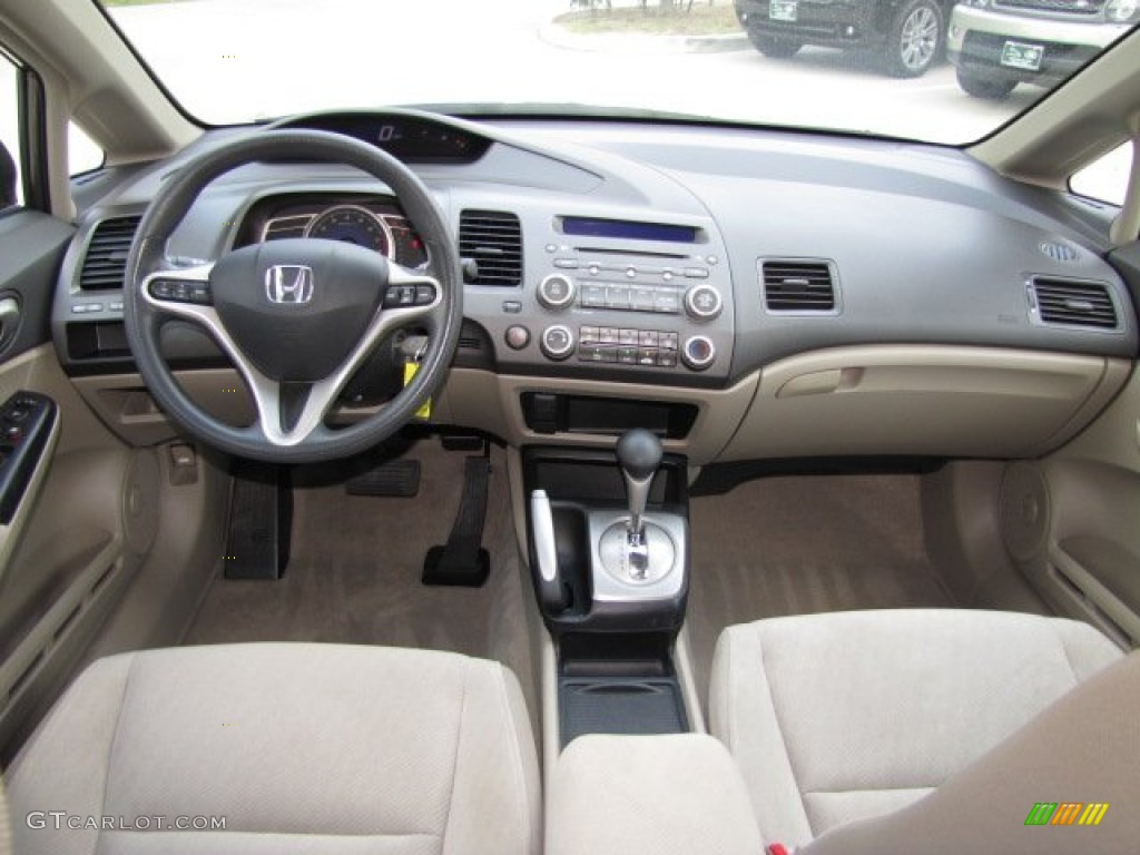 2010 Civic EX Sedan - Urban Titanium Metallic / Beige photo #3