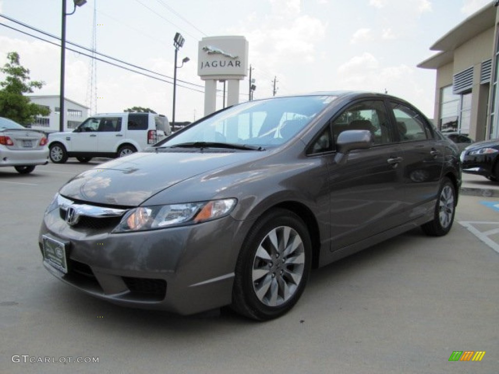 2010 Civic EX Sedan - Urban Titanium Metallic / Beige photo #5