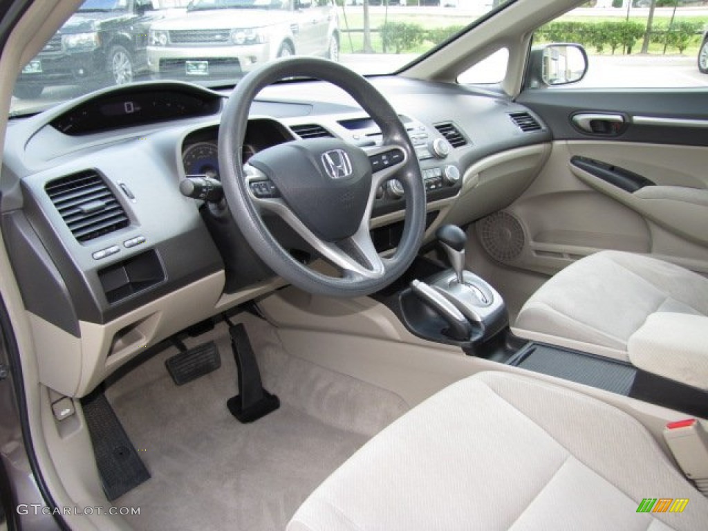 2010 Civic EX Sedan - Urban Titanium Metallic / Beige photo #12