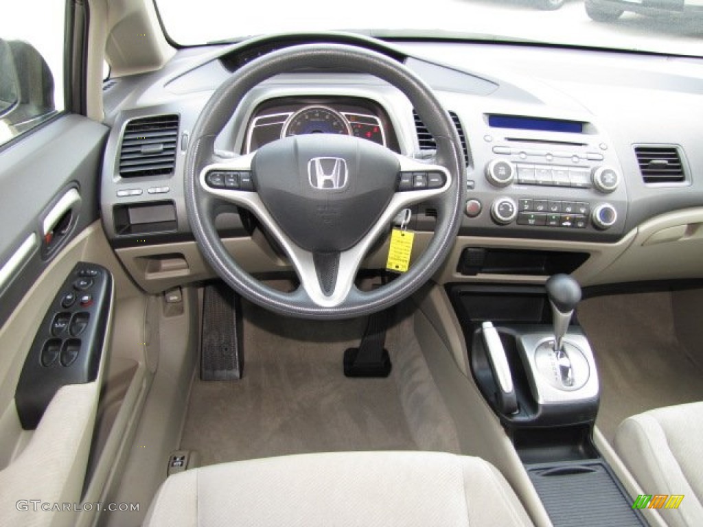 2010 Civic EX Sedan - Urban Titanium Metallic / Beige photo #13