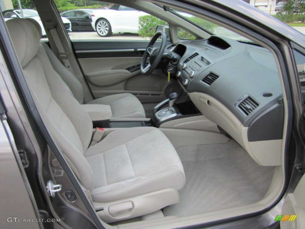 2010 Civic EX Sedan - Urban Titanium Metallic / Beige photo #22