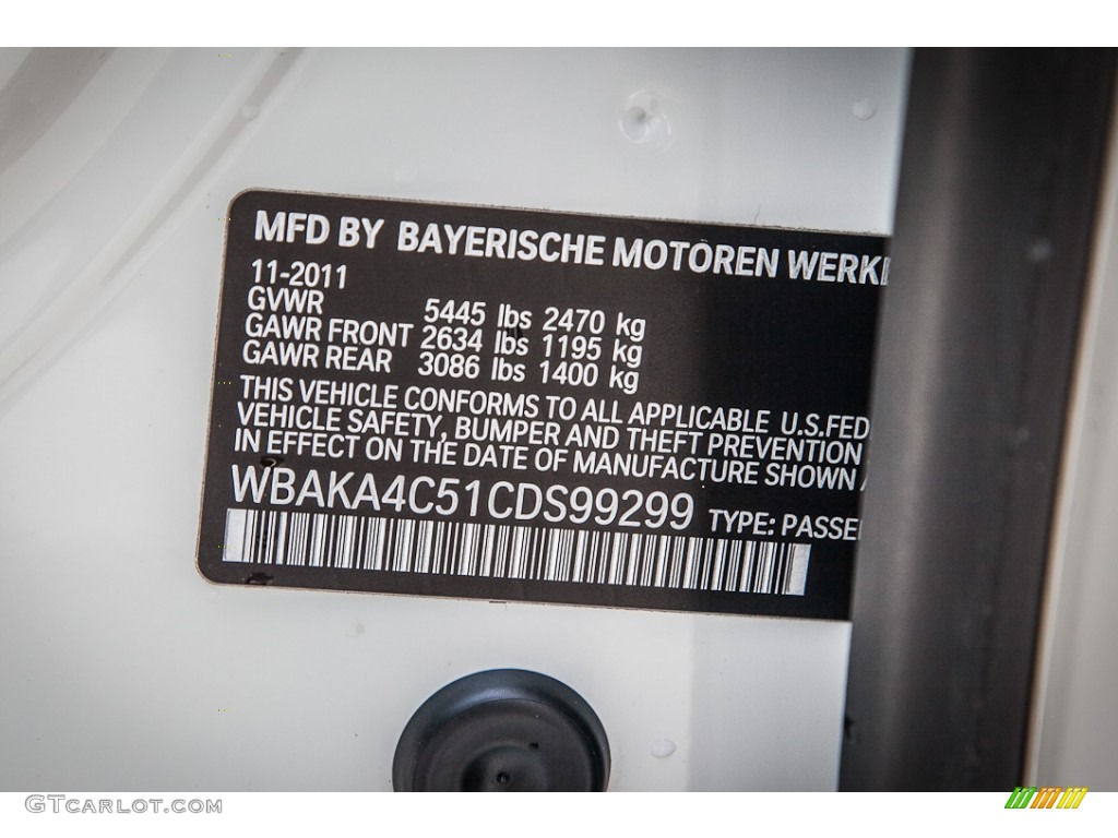 2012 BMW 7 Series 740i Sedan Info Tag Photos