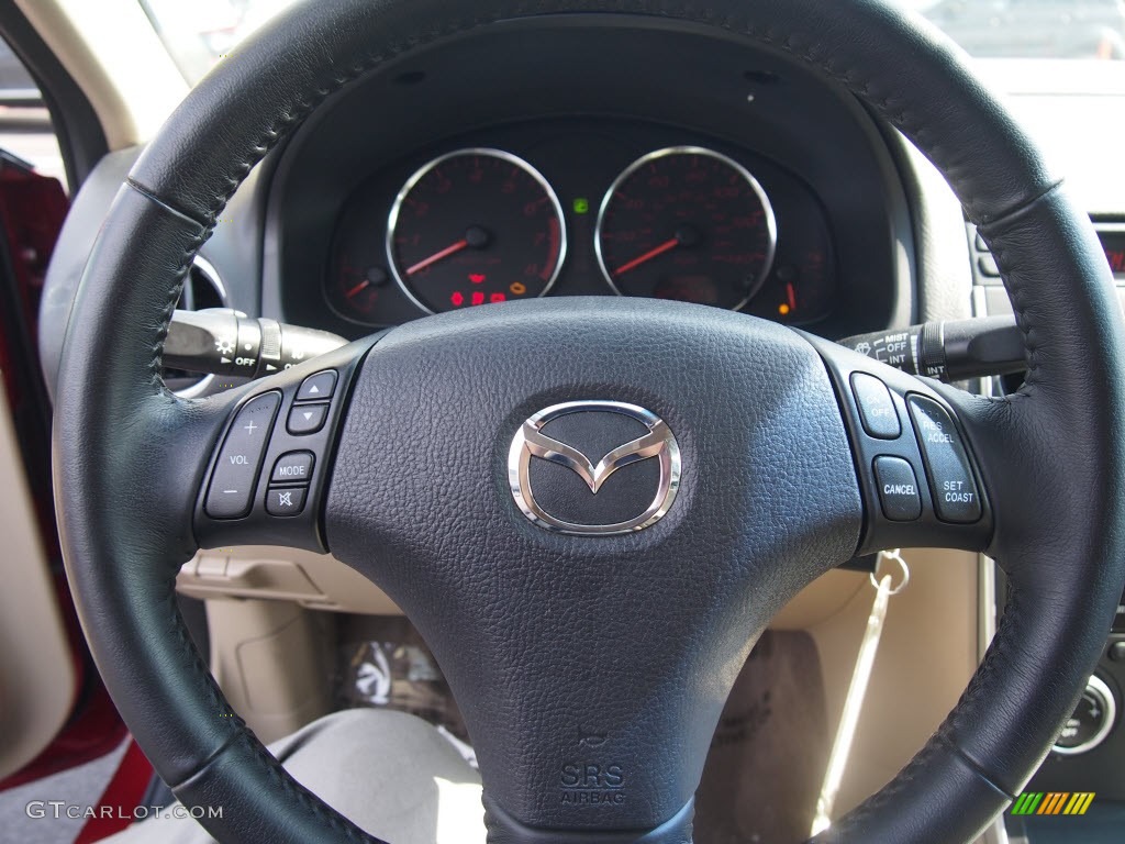 2007 MAZDA6 s Touring Sedan - Volcanic Red / Beige photo #21