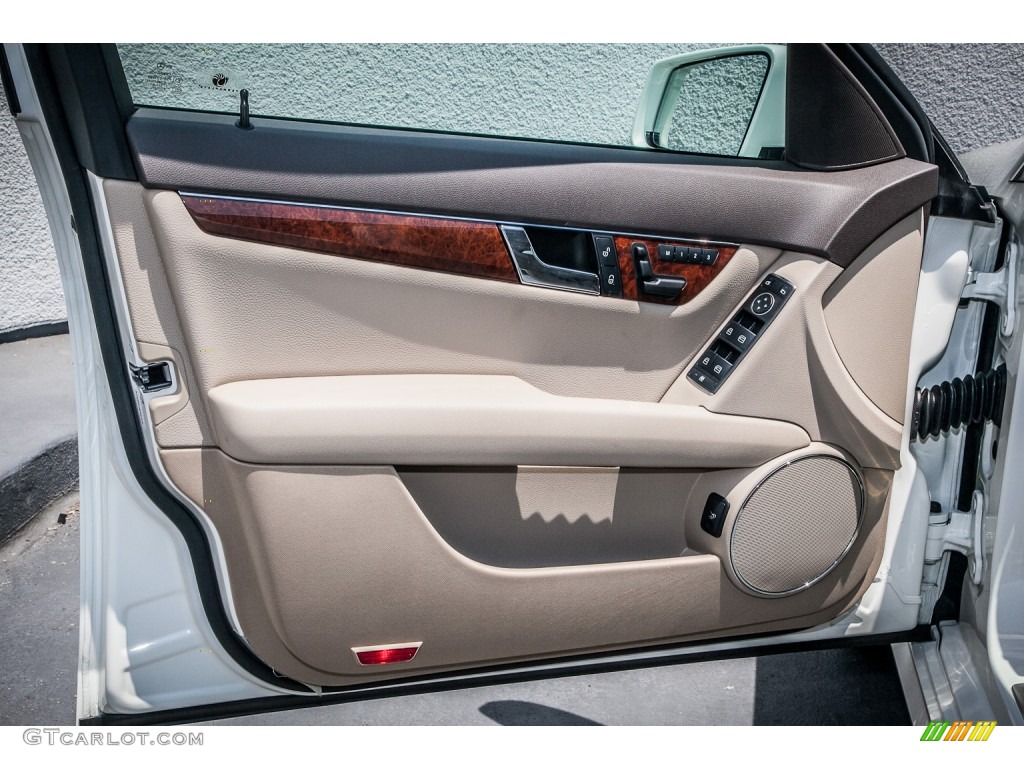 2011 Mercedes-Benz C 300 Luxury Almond/Mocha Door Panel Photo #83091054