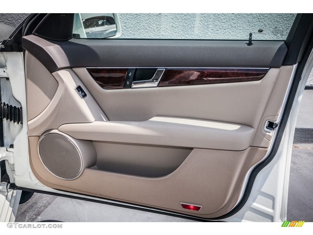 2011 Mercedes-Benz C 300 Luxury Almond/Mocha Door Panel Photo #83091200