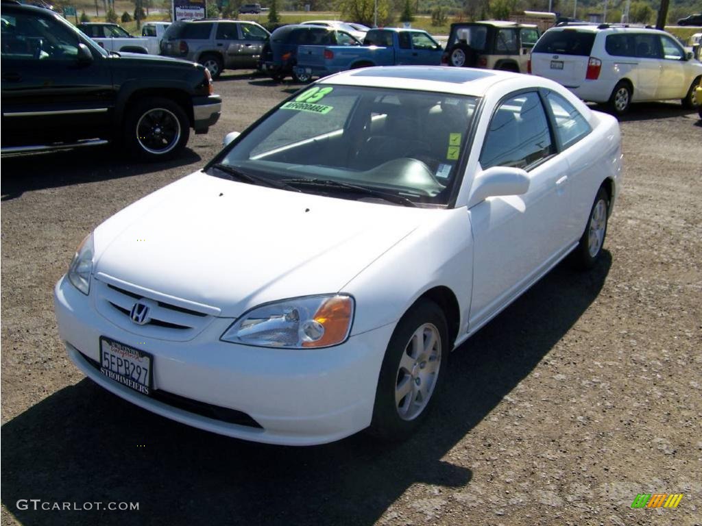 2003 Civic EX Coupe - Taffeta White / Ivory photo #1