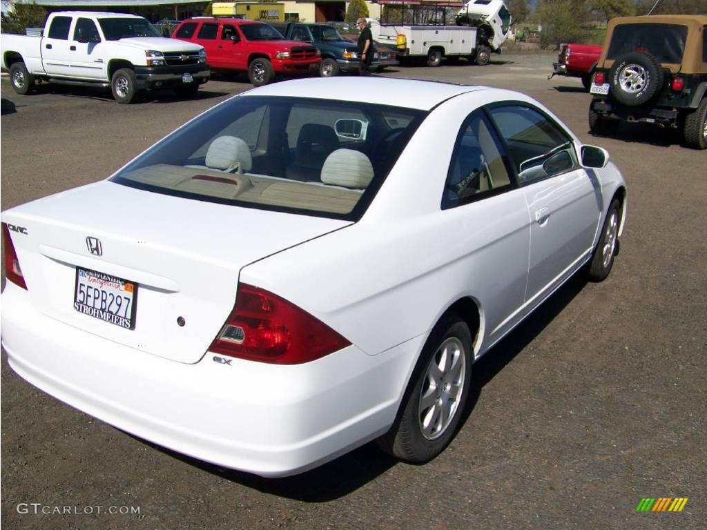 2003 Civic EX Coupe - Taffeta White / Ivory photo #5
