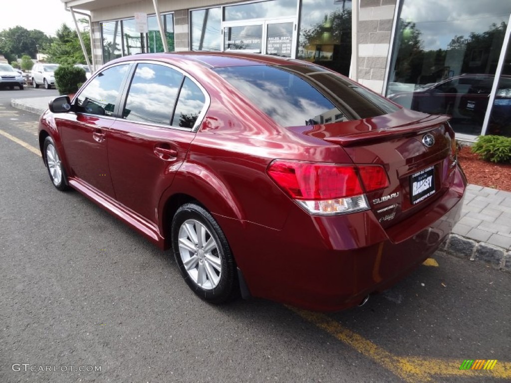 2011 Legacy 2.5i Premium - Ruby Red Pearl / Off-Black photo #3