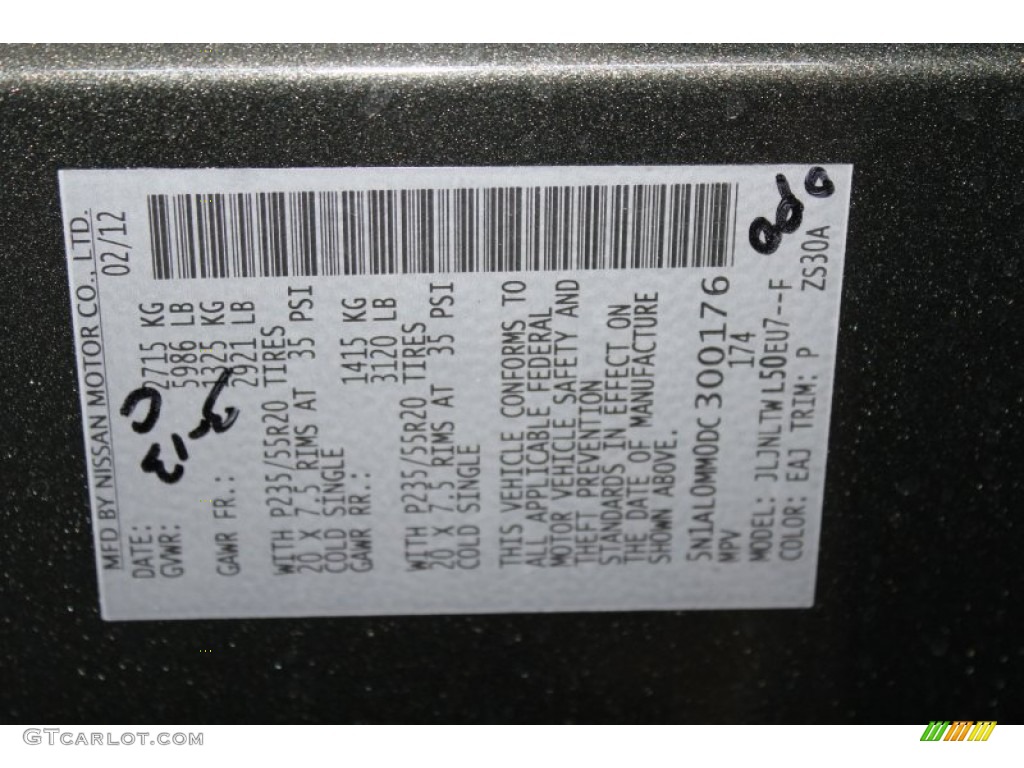2013 JX Color Code EAJ for Emerald Graphite Photo #83093171