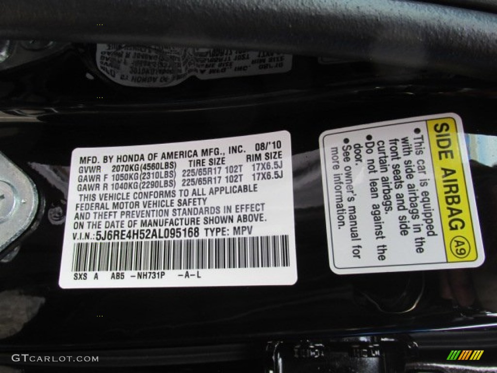 2010 CR-V EX AWD - Crystal Black Pearl / Black photo #19