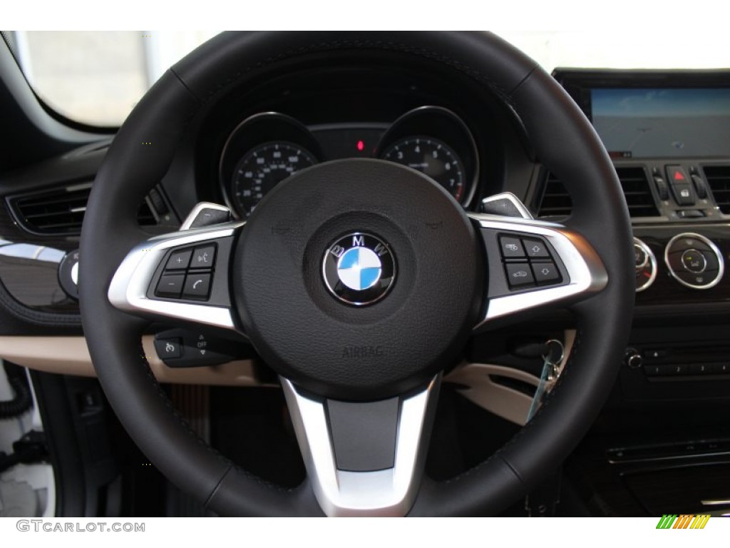 2014 BMW Z4 sDrive28i Canberra Beige Steering Wheel Photo #83094124
